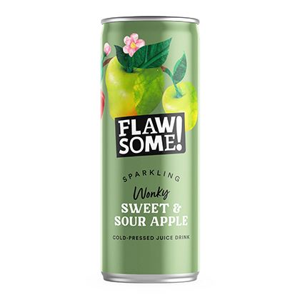 Flawsome! Sweet & Sour Apple Lightly Sparkling Juice Drink Can