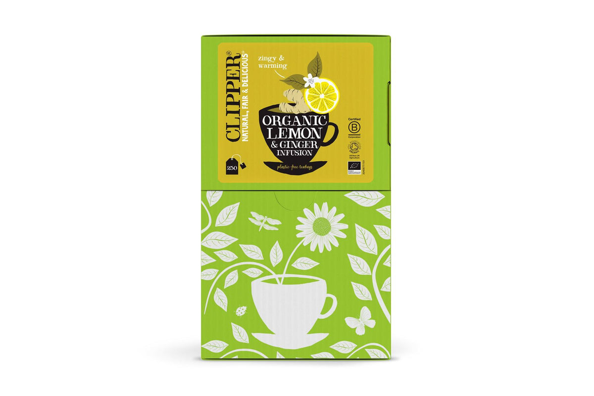Clipper Organic 250 Infused Lemon Ginger Envelope Tea (Case of 1)