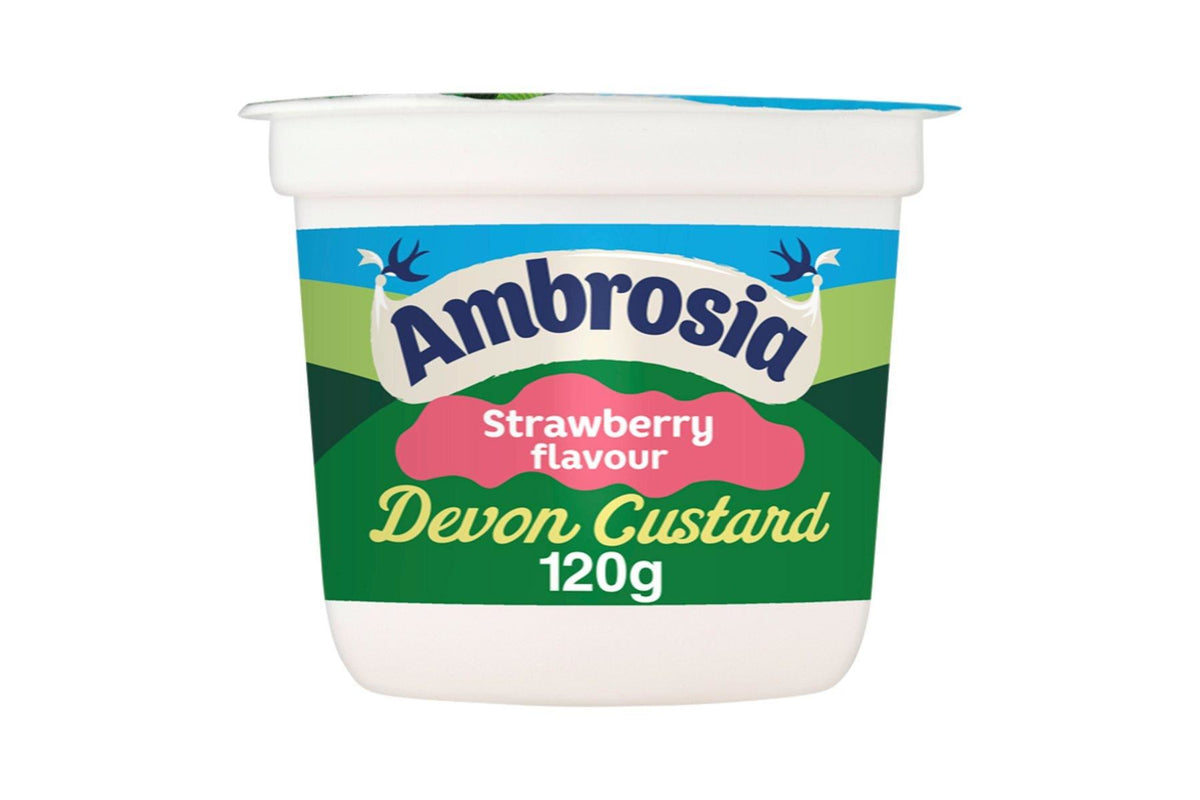 Ambrosia Strawberry Flavoured Custard Dessert Snack Pots