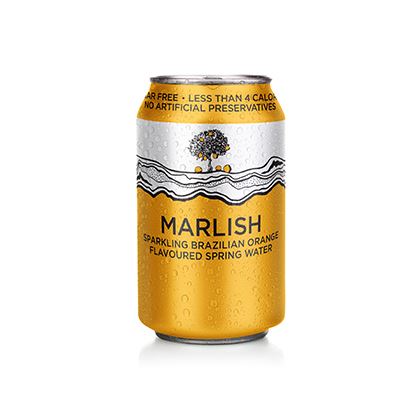Marlish Sparkling Brazilian Sugar Free Orange Spring Water Can