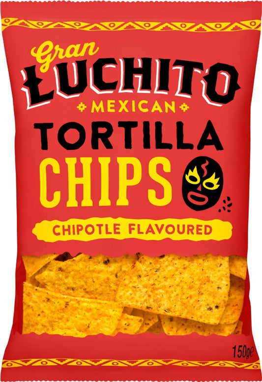 GRAN LUCHITO Tortilla Chips - Chipotle Flavoured 150g - 1 Case