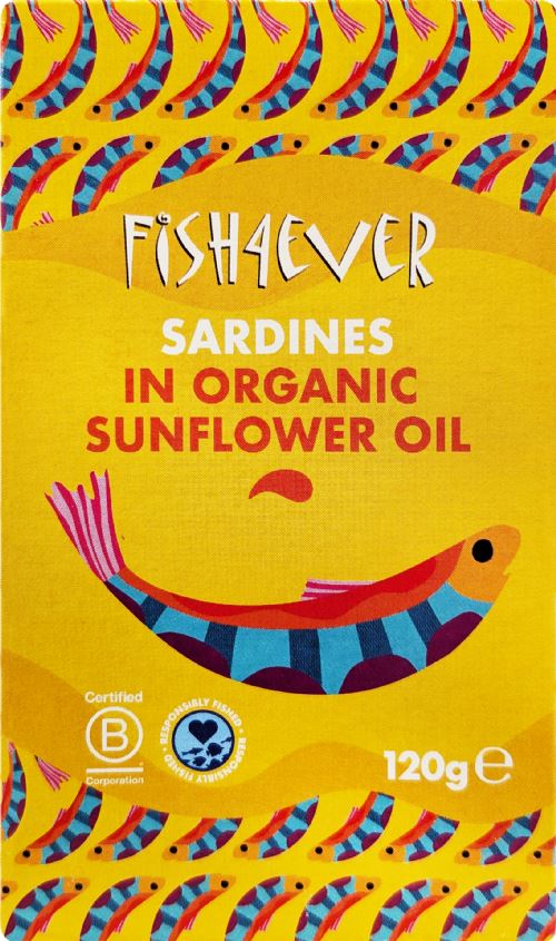 FISH 4 EVER Sardines in Organic Sunflower Oil 120g