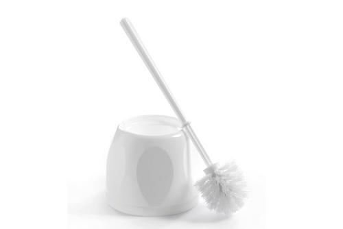 White Toilet Brush with Holder