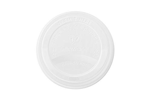 Vegware CPLA Lids (domed sip-thru) 12-20oz/340-454ml