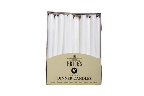 Price's White Tapered Dinner Candles 26cm