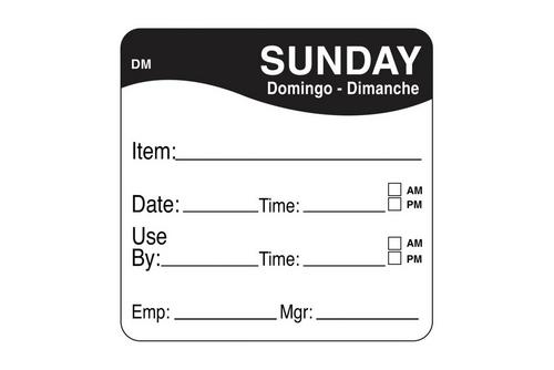 51mm Dissolvable Label 'Sunday'