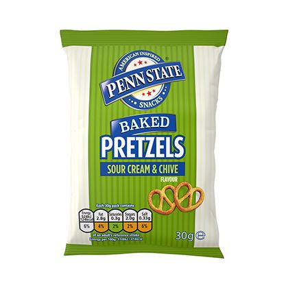 Penn State Sour Cream & Chive Pretzels 30g (Case of 33)