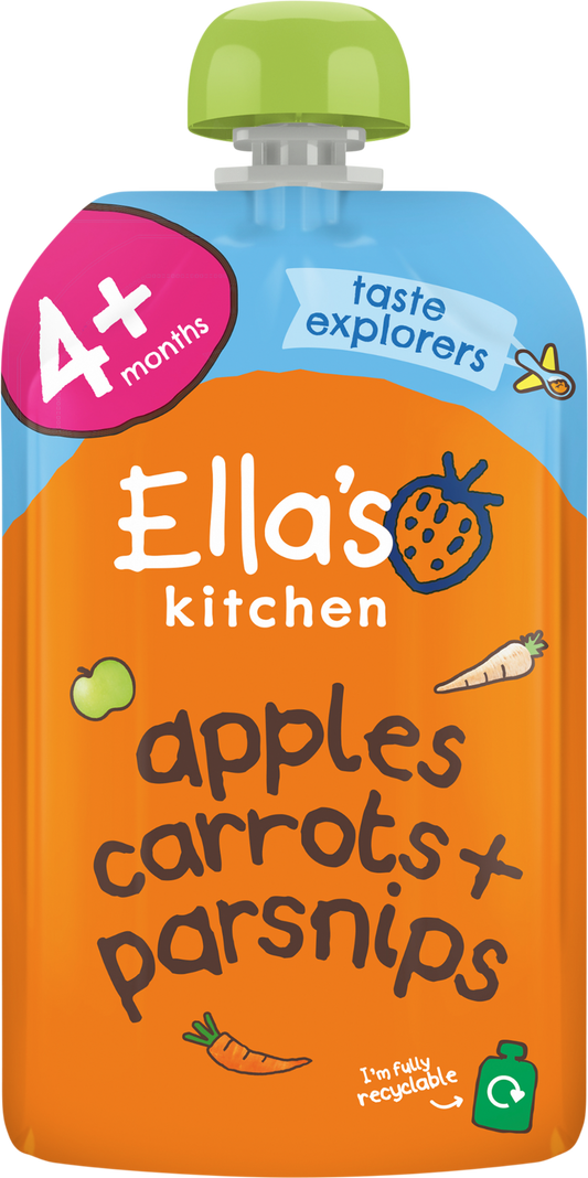 ELLA'S KITCHEN Carrots, Apples & Parsnips 120g - 1 Case