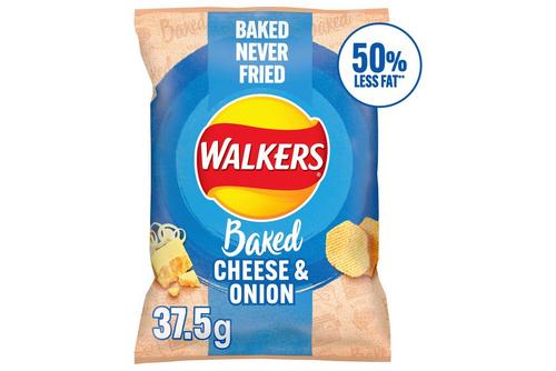 Walkers Baked Cheese & Onion Snack Crisps 37.5g