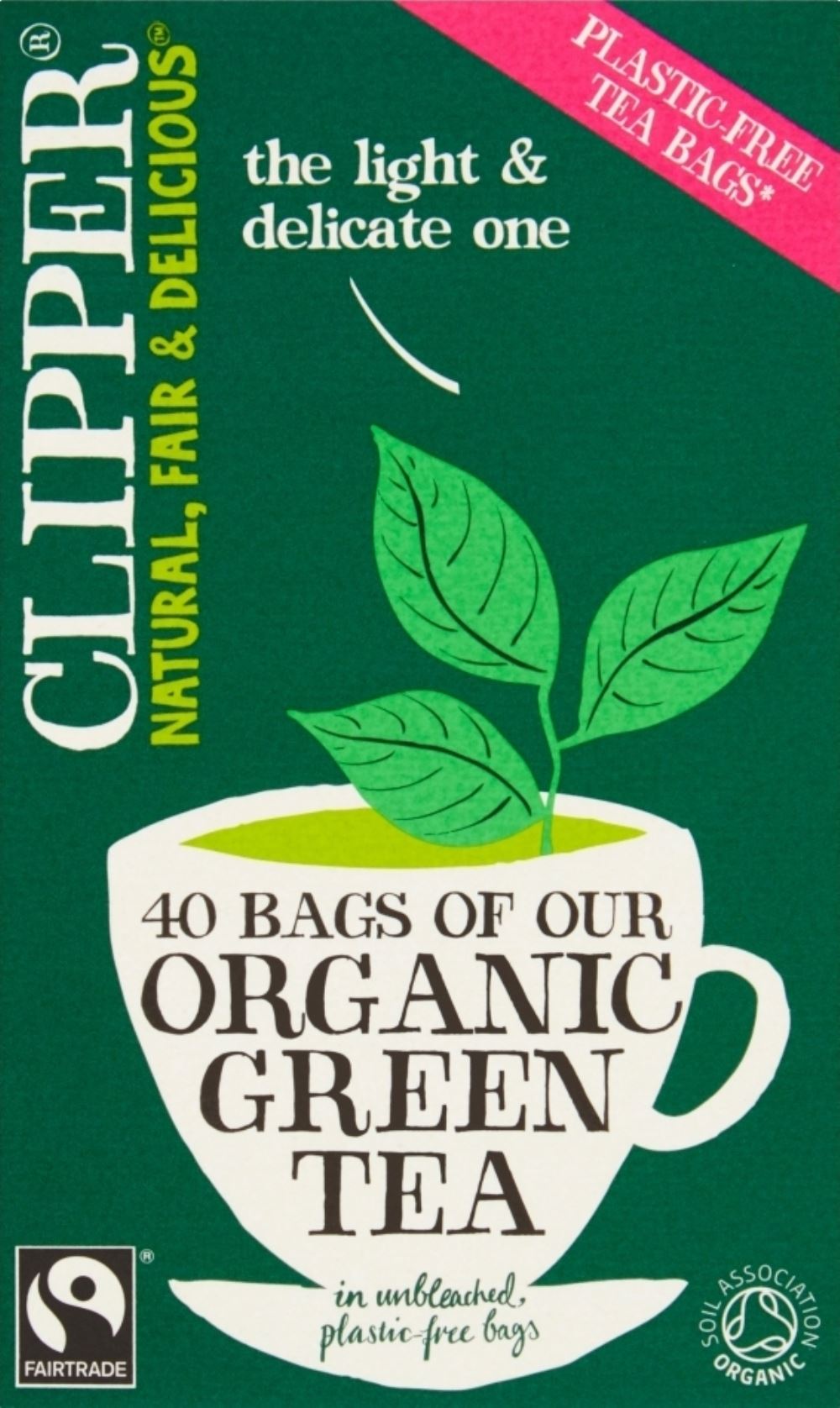 CLIPPER 40 Organic Green Tea Teabags 80g - 1 Case