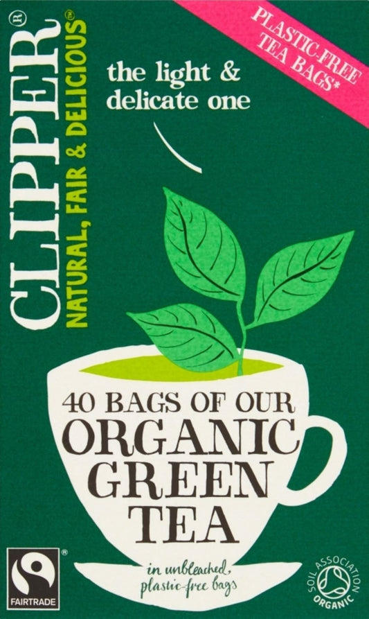 CLIPPER 40 Organic Green Tea Teabags 80g - 1 Case