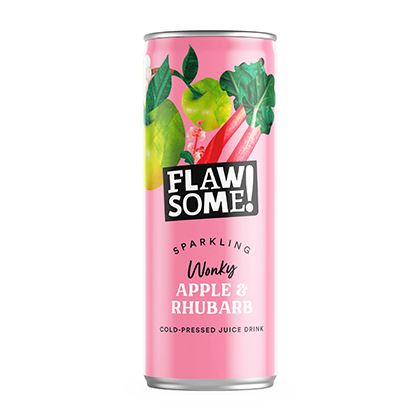 Flawsome! Apple & Rhubarb Lightly Sparkling Juice Drink Can
