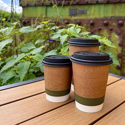 Hot Cup CPLA Black Lid 8oz