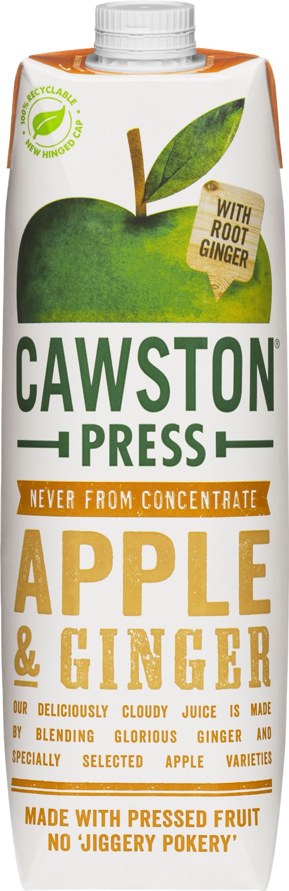 CAWSTON PRESS Apple & Ginger Juice 1L - 1 Case