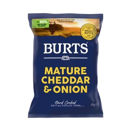 Burts Mature Cheddar Crisps Red Tractor (Case of 20)
