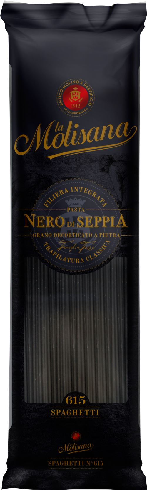 LA MOLISANA Spaghetti al Nero di Seppia Pasta 500g (Case of 18)