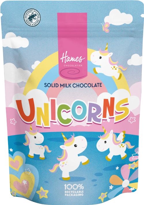 HAMES Solid Milk Chocolate Unicorns - Pouch 100g