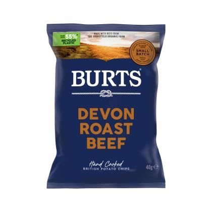 Burts Devon Roast Beef Crisps Red Tractor (Case of 20)