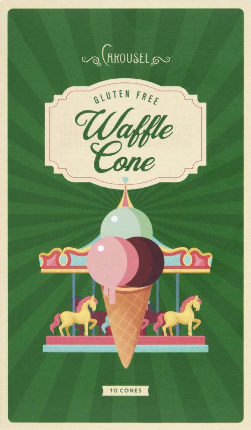CAROUSEL 10 Gluten Free Waffle Cones