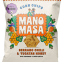 MANOMASA Serrano Chilli & Yucatan Honey Corn Chips 140g - 1 Case