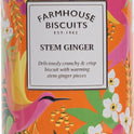 FARMHOUSE BISCUITS Stem Ginger Biscuits in Tropical Bright Tin 200g