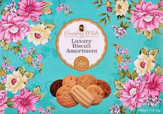 GRANDMA WILD'S Luxury Biscuit Assortment - Floral Box 400g - 1 Case