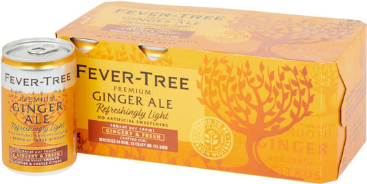 FEVER-TREE Refreshingly Light Ginger Ale - Cans (8x150ml) - 1 Case