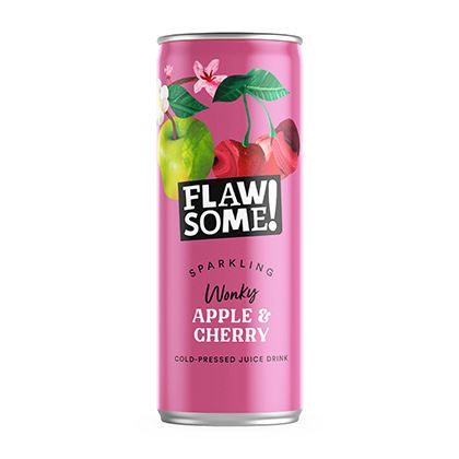 Flawsome! Apple & Sour Cherry Lightly Sparkling Juice Drink Can