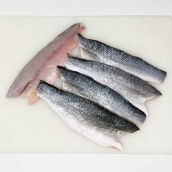 Rockport Scaled & Boned Vacuum Packed Fresh Sea bass Fillets 80-100g - Order by 2pm Mon-Thurs for next delivery day (Case of 5)