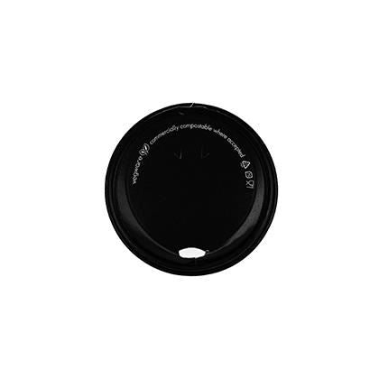 Black Hot Cup Paper Sip Lid Fits 8oz (Case of 1)
