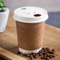 Hot Cup Paper Lid White To Fit 12-16oz Cups