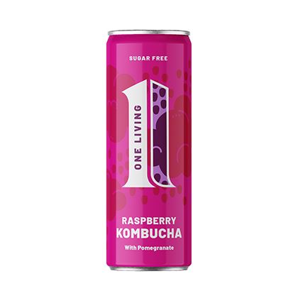 One Living Raspberry with Pomegranate Kombucha can (Case of 12)