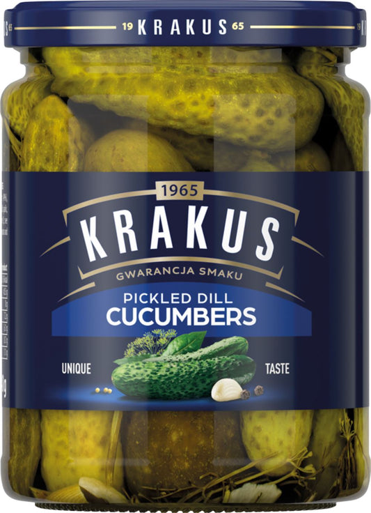 KRAKUS Pickled Dill Cucumbers 490g - 1 Case