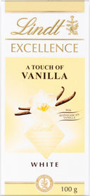 LINDT Excellence White Touch of Vanilla Bar 100g (Case of 20)