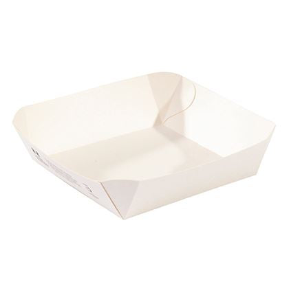 Notpla Seaweed Lined Curved Tray White 6x6" (Case of 1)
