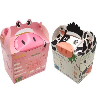 Kids Farm Pig & Cow Meal Boxes