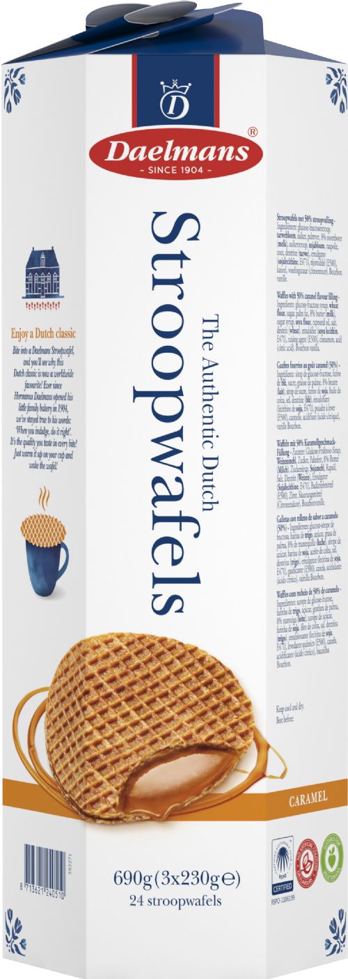 DAELMANS Authentic Dutch Stroopwafels - Tube 690g