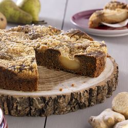 Vegan Ginger & Pear Crumble Cake