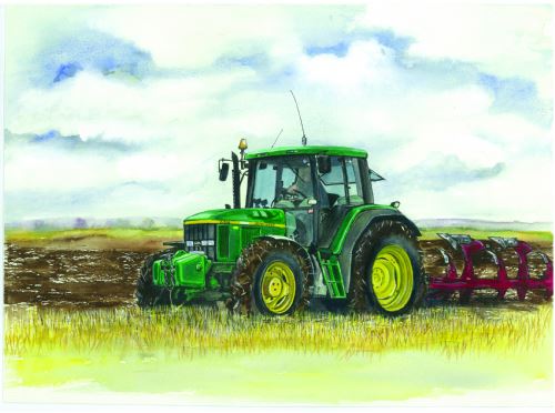 SUE PODBERY John Deere Ploughing Card (Case of 4)