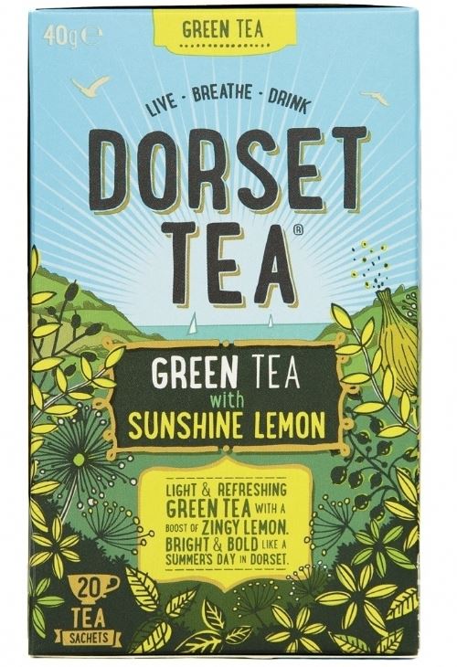 DORSET TEA Green Tea with Sunshine Lemon - 20 Sachets 40g