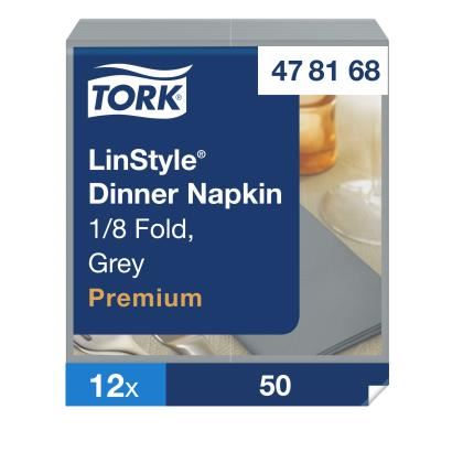 Tork LinStyle  Dinner Napkin Grey  8Fold
