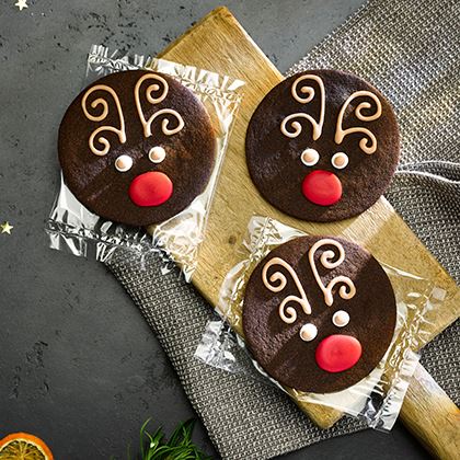 Individually Wrapped Rudolph Chocolate Biscuit