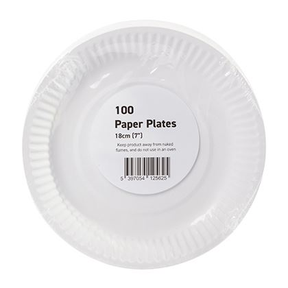 Paper Plate White 18cm/7" (Case of 10)