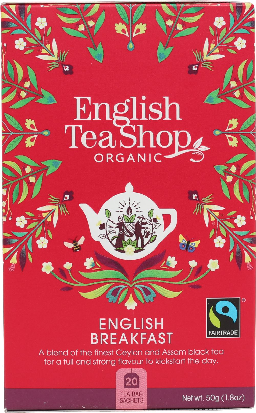 ENGLISH TEA SHOP 20 English Breakfast Sachets 50g - 1 Case
