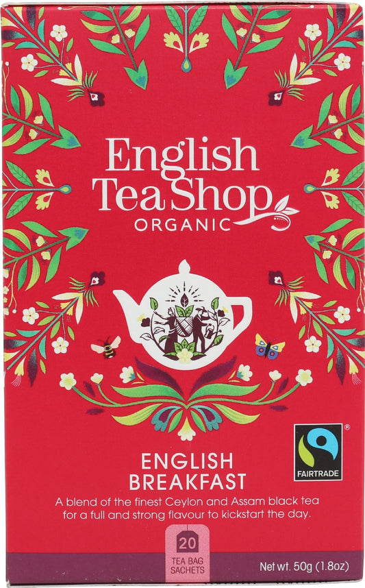 ENGLISH TEA SHOP 20 English Breakfast Sachets 50g - 1 Case