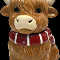 GRANDMA WILD'S All Butter Shortbread Bites in Festive Highland Cow Ceramic Jar 100g