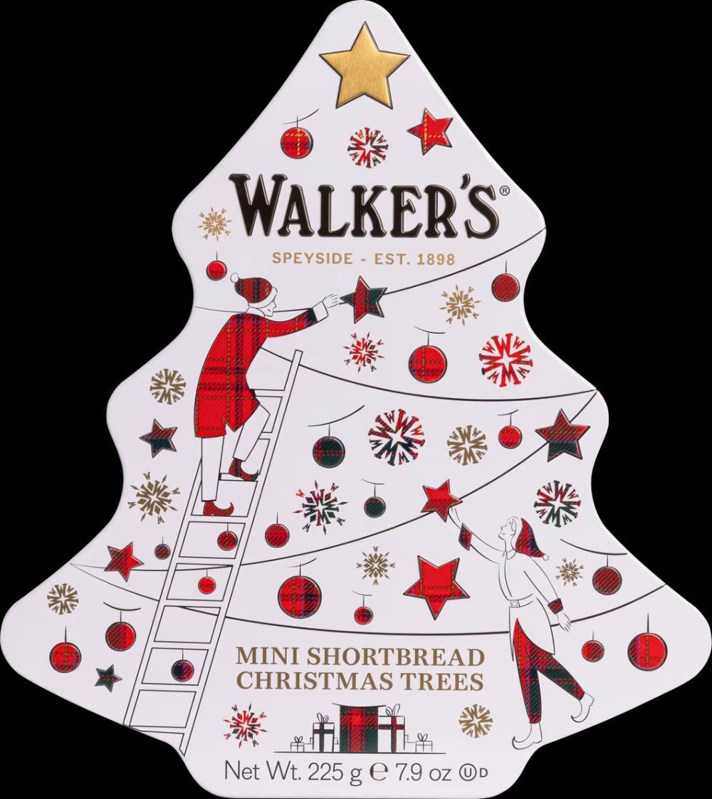 WALKER'S Mini Shortbread Christmas Trees - Tree Tin 225g