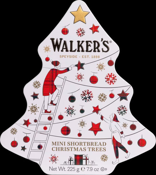 WALKER'S Mini Shortbread Christmas Trees - Tree Tin 225g