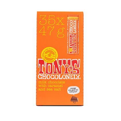 Tony's Chocolonely 47g Milk Chocolate Caramel Sea Salt Fairtrade 35 x 47g