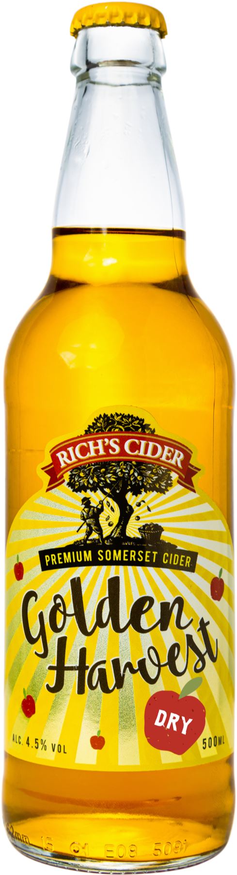 RICH'S CIDER Golden Harvest Cider - Dry 4.5% ABV 500ml